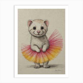 Ferret In Tutu Art Print