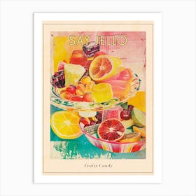 Fruity Jelly Candy Retro Collage 1 Poster Art Print