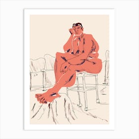 Nude Seated In A Chair Art Print