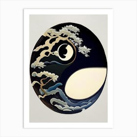 Yin and Yang Symbol Japanese Ukiyo E Style Art Print