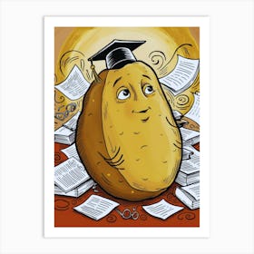 Potato With Graduation Cap Art Print