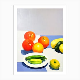 Zucchini 2 Tablescape vegetable Art Print