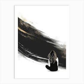 Woman Sitting On The Ground 1 Art Print