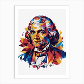 Thomas Jefferson 02 Portrait WPAP Pop Art Art Print