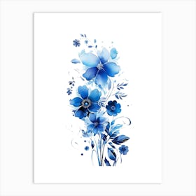 Blue Flowers 1 Art Print