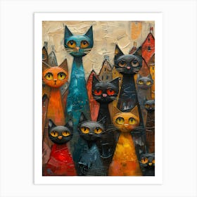 Cats In The City Art Print