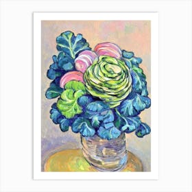 Escarole Fauvist vegetable Art Print