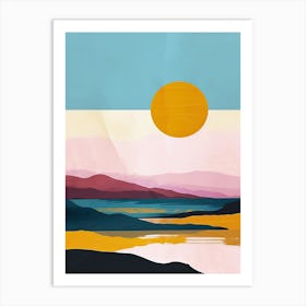 Sunset In The Mountains, Boho Art Print