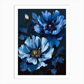 Blue Poppy Painting 1 Art Print