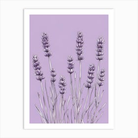 Lavender Flowers on Purple Art Print