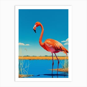 Greater Flamingo Camargue Provence France Tropical Illustration 2 Art Print