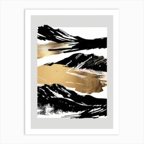 Gold And Black Abstract Painting 30 Art Print