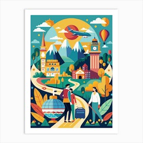 Travel Illustration art print Art Print