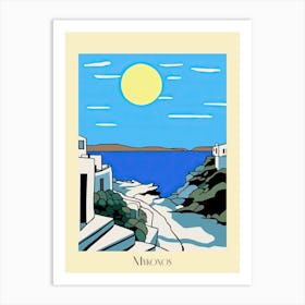 Poster Of Minimal Design Style Of Mykonos, Greece 4 Art Print