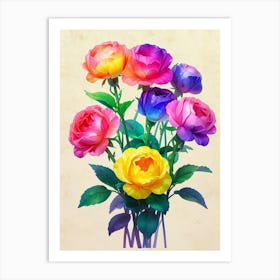 Roses In A Vase 3 Art Print