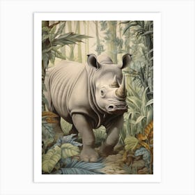 Rhino Deep In The Nature 6 Art Print