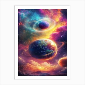 Planets In Space 3 Art Print