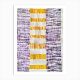 Purple And Yellow Stripes Art Print