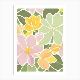 Crocus Pastel Floral 2 Flower Art Print
