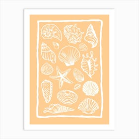 Seashells Orange Art Print