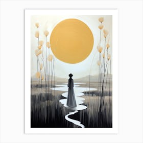 Woman and Sun | | Boho print Art Print