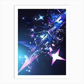 Blue And Purple Stars Art Print