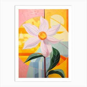 Daffodil 1 Hilma Af Klint Inspired Pastel Flower Painting Art Print