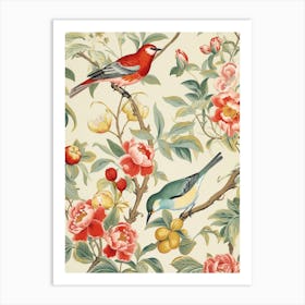 Birds On A Branch Art Print