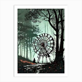 Water Wheel In The Woods Art Print