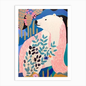 Maximalist Animal Painting Polar Bear 3 Art Print