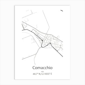 Comacchio,Italy Minimalist Map Affiche