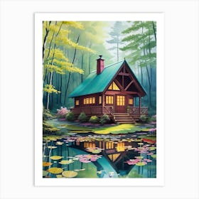 Cabin In The Woods Art Print