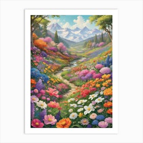 Valley Of Flowers 1 Art Print