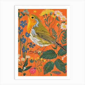 Spring Birds European Robin 3 Art Print