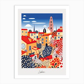 Poster Of Lisbon, Illustration In The Style Of Pop Art 3 Art Print