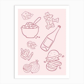 Food Icon Set Art Print