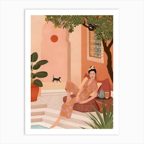 Girl In Marrakech Art Print