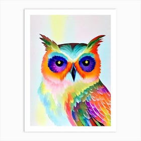 Owl Watercolour Bird Art Print