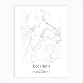 Bockhorn,Germany Minimalist Map Art Print