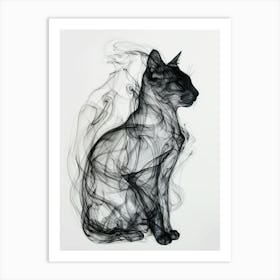 Smokey Cat Art Print