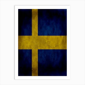 Sweden Flag Texture Art Print