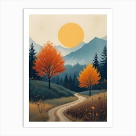 Autumn Road Art Print