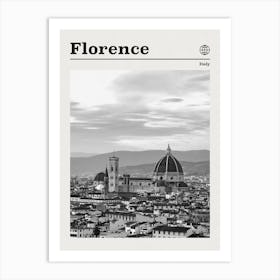 Florence Italy Black And White Art Print
