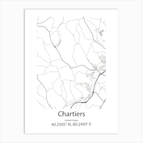 Chartiers,United States Minimalist Map Art Print