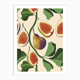 Fig Pattern Illustration 1 Art Print