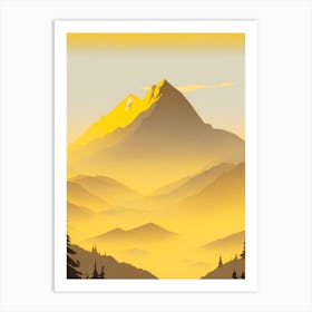 Misty Mountains Vertical Composition In Yellow Tone 34 Art Print