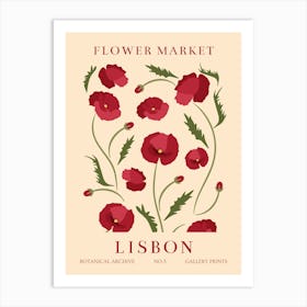 Flower Market Lisbon Art Print