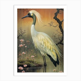 Crane In Water Art Print