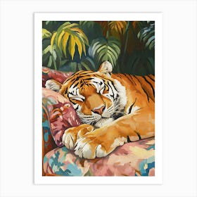 Tiger On Couch 7 Art Print