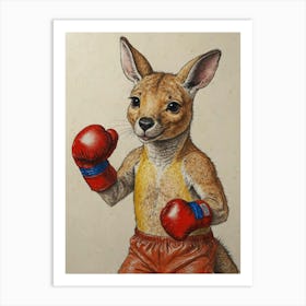 Boxing Kangaroo 2 Art Print